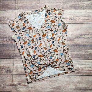 5/$15 Nobo Cottagecore Mushroom Butterfly Nature Shirt